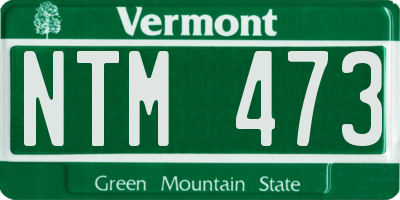 VT license plate NTM473