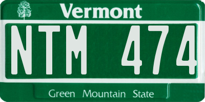 VT license plate NTM474