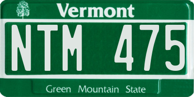 VT license plate NTM475