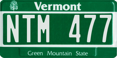 VT license plate NTM477