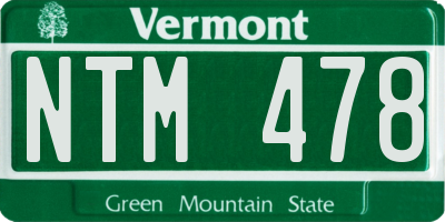VT license plate NTM478
