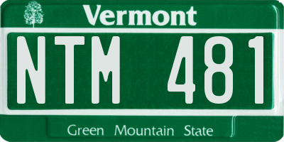 VT license plate NTM481