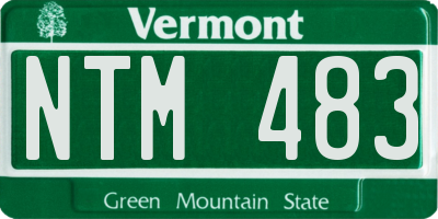 VT license plate NTM483