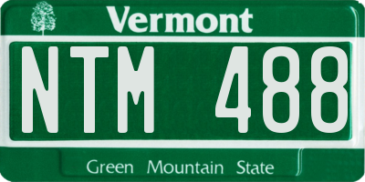 VT license plate NTM488