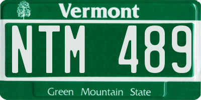 VT license plate NTM489