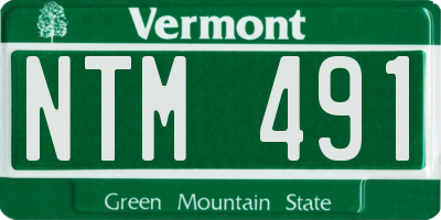 VT license plate NTM491
