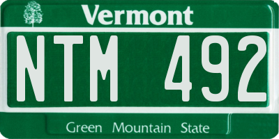 VT license plate NTM492