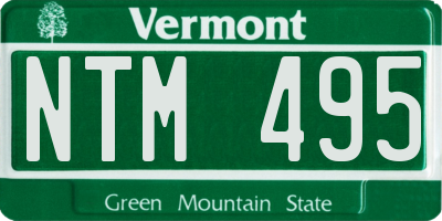 VT license plate NTM495