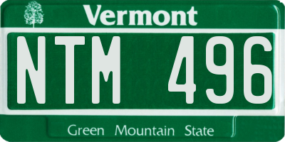 VT license plate NTM496