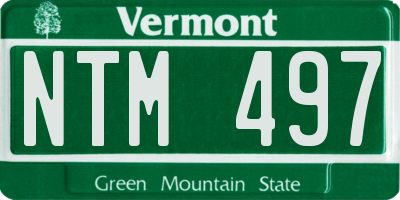 VT license plate NTM497
