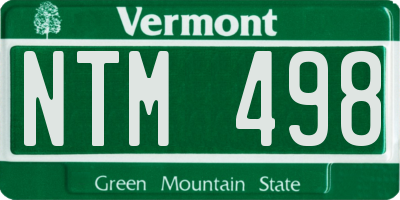VT license plate NTM498