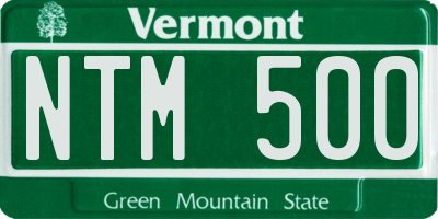 VT license plate NTM500
