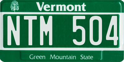 VT license plate NTM504