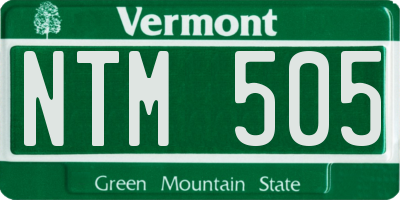 VT license plate NTM505