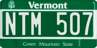 VT license plate NTM507