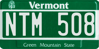 VT license plate NTM508