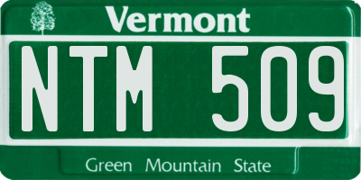 VT license plate NTM509
