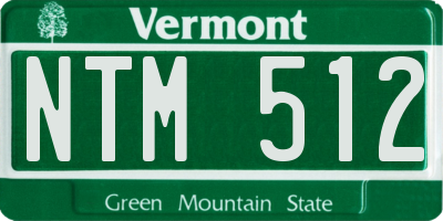 VT license plate NTM512