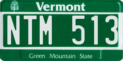 VT license plate NTM513