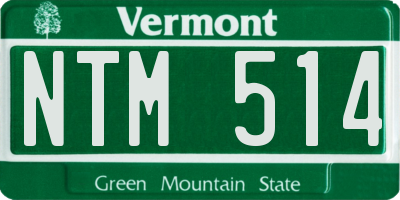 VT license plate NTM514
