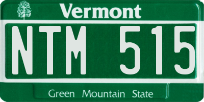 VT license plate NTM515