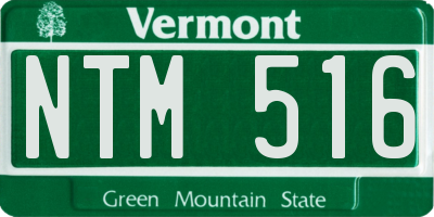 VT license plate NTM516