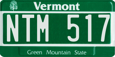 VT license plate NTM517