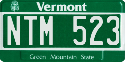 VT license plate NTM523