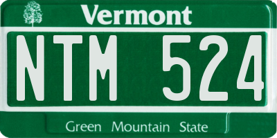 VT license plate NTM524