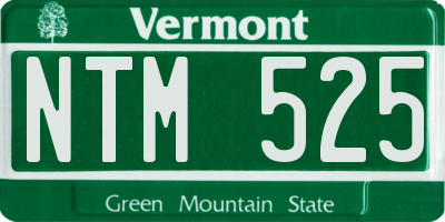 VT license plate NTM525