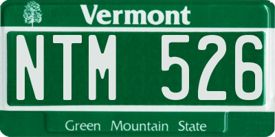 VT license plate NTM526