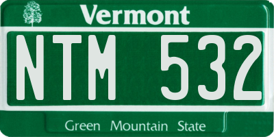 VT license plate NTM532