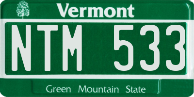 VT license plate NTM533