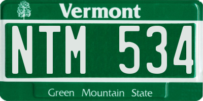 VT license plate NTM534