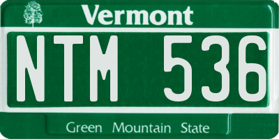 VT license plate NTM536