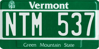 VT license plate NTM537