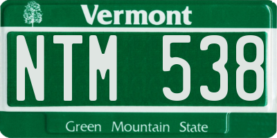 VT license plate NTM538