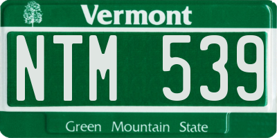 VT license plate NTM539