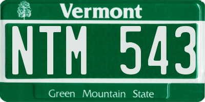 VT license plate NTM543