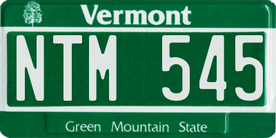 VT license plate NTM545