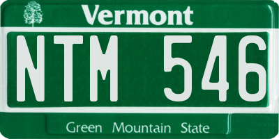 VT license plate NTM546