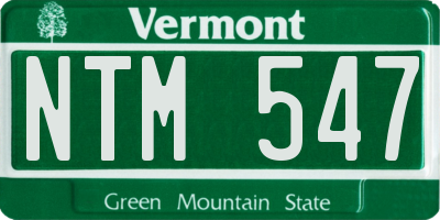 VT license plate NTM547