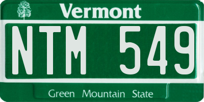 VT license plate NTM549