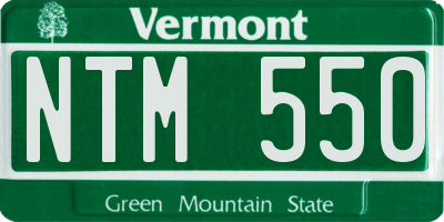 VT license plate NTM550