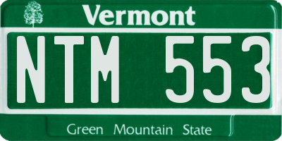 VT license plate NTM553