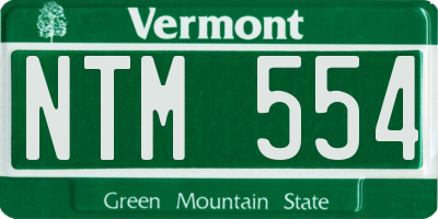 VT license plate NTM554