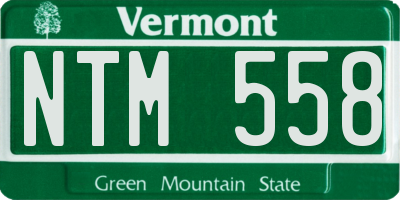 VT license plate NTM558