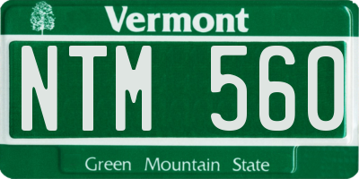 VT license plate NTM560