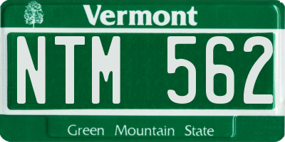 VT license plate NTM562