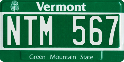 VT license plate NTM567